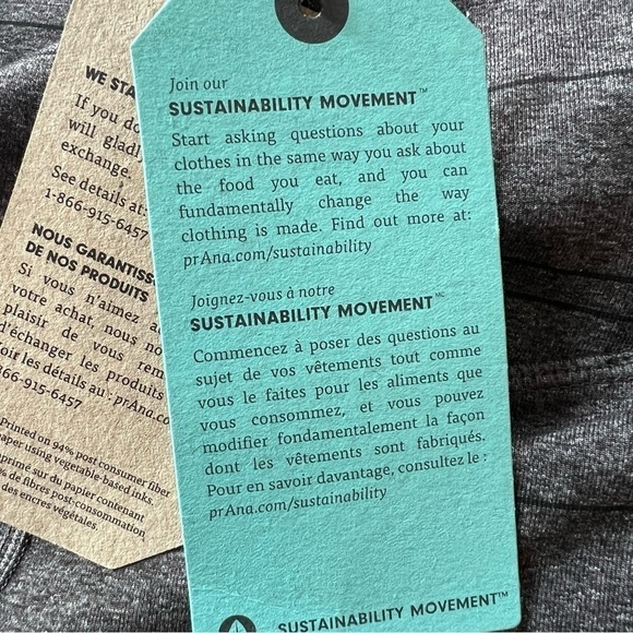 NWT prAna Transform 7/8 Leggings in Charcoal Stripe, XS - Picture 8 of 13